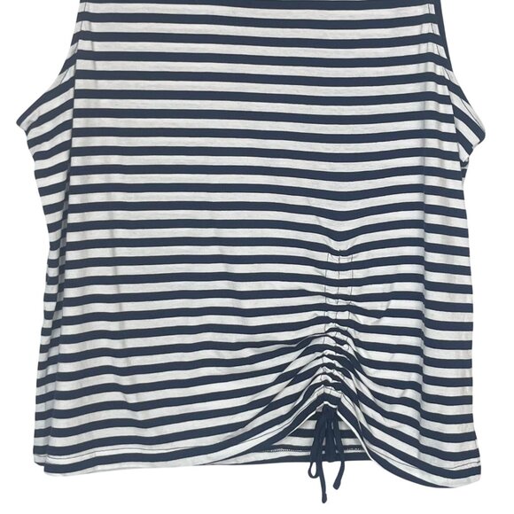 Time And Tru Cinch Front Tank Top Womens XXXL Blue White New Striped - Picture 5 of 10